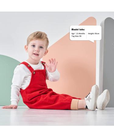Volunboy Unisex Baby Cotton Dungarees 6-9 Months Red - Adjustable Corduroy Striped Overalls - Buy Online on SooperMarket.com