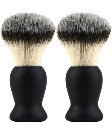 Seasaww 2x Black Nylon Brushes - Premium Hair Salon & Shaving Brush Accessories for Professional Use - Buy Online on SooperMarket.com