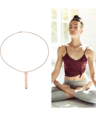Breathing Exercise Necklace Relieving Stress Mindful Necklace Increasing Lung Volume Skinfriendly Steel for Men Daily Wear (Rose Gold) - Buy Online on SooperMarket.com