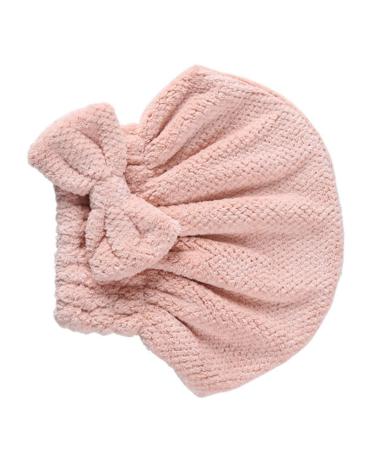 MAGICLULU Coral Fleece Hair Drying Cap Fast Drying Cap Shower Water Absorption Hair Cap Pink Princess Hat Hedging