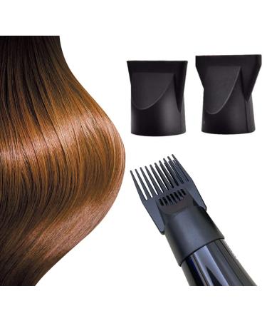1 Set 3 Pcs Multifunction Plastic Hair Blow Dry Nozzle Diffuser Hair Dryer Nozzle Comb Brush Attachment Concentrator Professional Replacement Blow Flat Hairdressing Salon Styling Tool(Black)