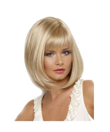 Buy Short Blonde Wig for Women | Natural Synthetic Straight Wigs with Bangs - Perfect for Daily Use - Buy Online on SooperMarket.com
