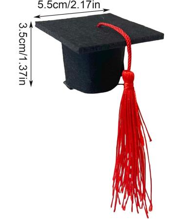 Toseky Graduation Hat Headband | 3D Doctoral Hat Hairpin Graduation Hat Hairpins Hat Inserts Graduation Accessories for Women Men Red - Buy Online on SooperMarket.com