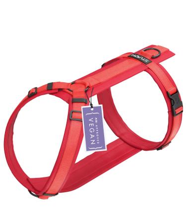 STUCH Dog Harness - Adjustable Nylon Harness - Padded - For Small Medium and Large Dogs (Red S) Red S