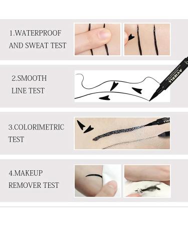 SUMEITANG 2 PCS Black Liquid Eyeliner - Cat Eye Stamp Winged Liner Pen Set for Long-Lasting, Waterproof & Smudgeproof Makeup - Buy Online on SooperMarket.com