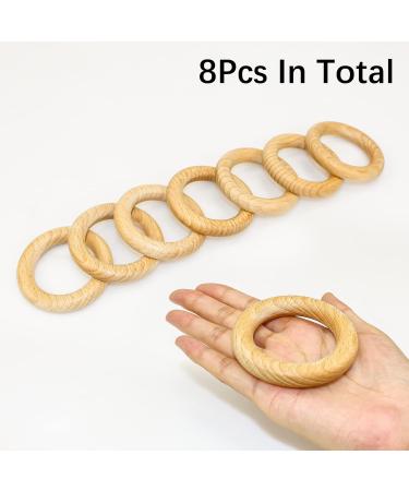 Ruby 8-Piece Natural Wooden Bite Rings | Eco-Friendly Baby Teething Toys & Handicraft Tools ( 70mm) - Buy Online on SooperMarket.com