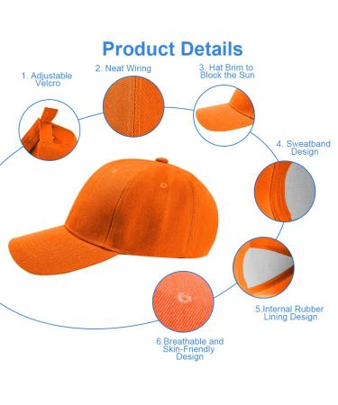 Aomig Unisex Baseball Cap - Adjustable Sun Protection Cap for Men & Women - Outdoor Running Tennis Golf Travel (Orange) - Buy Online on SooperMarket.com