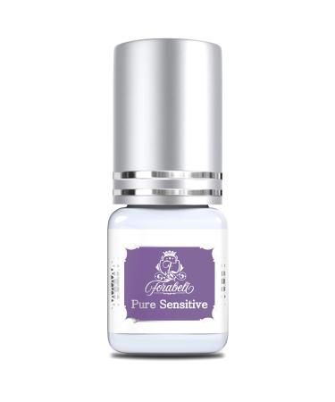 Pure Sensitive Eyelash Extension Glue - Forabeli 5ml NO Fume NO Irritation for Professional Use 7-8 Sec Drying time 3-4 Weeks Retention Black Lash Adhesive for Beginners Eyelash Extension Supplies