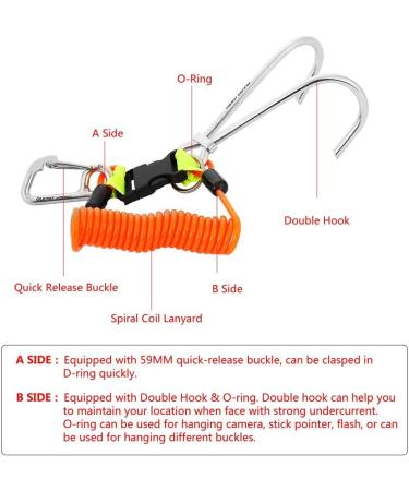 VGEBY Stainless Steel Diving Reef Hook Double with Spiral Coil Lanyard - Buy Online on SooperMarket.com