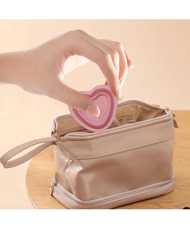 Veeteah Silicone Makeup Brush Cleaner Bowl - Heart Shape Silicone Make up Brush Cleaner - Portable Washing Tool for Brushes Sponges Brush Cleaning Pad pink - Buy Online on SooperMarket.com