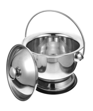 Stainless Steel Urine Bucket Chamber Pot Metal Pail Lid Spittoon Portable Adults Kids Potty Bathroom Commode Thickened