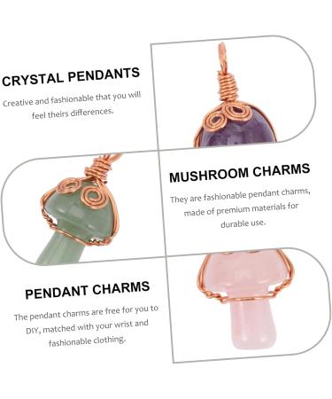 EXCEART 6 pcs Crystal Mushroom Pendant mini keychain miniature mushrooms mini crystals mushroom charms cute 3.3x1.5cmx5pcs Assorted Colorx5pcs - Buy Online on SooperMarket.com