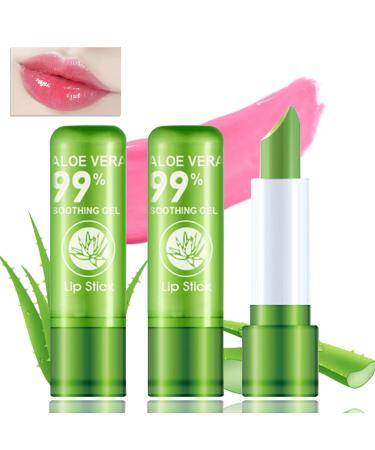 3PCS Aloe Vera Lipstick Color Changing Lipstick Long Lasting Nutritious Lip Balm Lips Moisturizer Magic Lipstick Mood Lipstick
