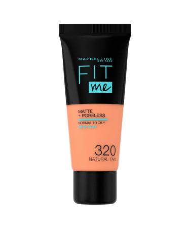 Maybelline New York Fit Me!Matte & Poreless Make-up No. 320 Natural Tan Liquid Make-up adapts to the skin tone moisturizing matting light to medium coverage 30 ml 1 pieces 30 ml (1 Pack) No. 320 Natural TAN