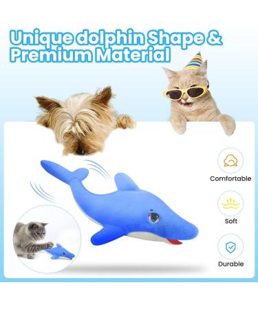 Floppy Fish Cat Toy - Interactive Electric Kitten Toy with Catnip, USB Charger, Realistic Flapping Motion - Dolphin Design - Buy Online on SooperMarket.com