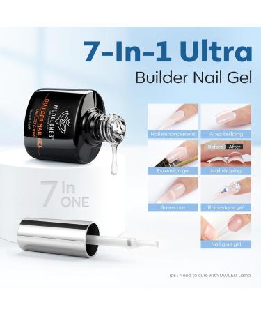 Modelones Builder Nail Gel Kit Clear Builder Gel with Mini Nail Lamp& Nail Forms Set Hard Gel Builder for Nails Extension Strengthener Base Gel in a Bottle Nail Art Manicure - Buy Online on SooperMarket.com