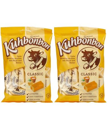 Cowbonbon Classic-soft caramel bonbons made of sweet caramel delicate meltdown toffee candies made of good butter milk and sugar gluten-free 200 gr (pack with 2) Classic 200 g (2 Pack)