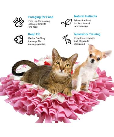 IEUUMLER Dog Snuffle Mat - Training Puzzle Toy for Dogs | 45x45cm Pink & White - International Shipping - Buy Online on SooperMarket.com