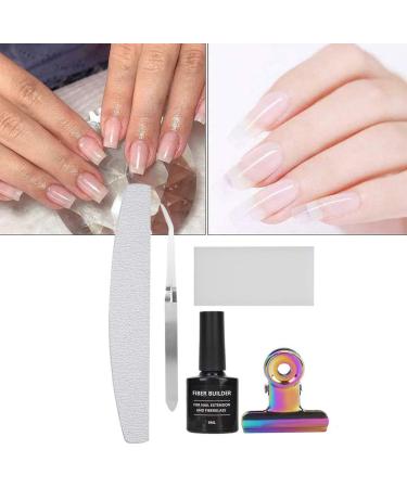 Nail File Non Woven Silk Fiberglass Extension Gel with Tweezers and Shaped Clip for Nail Art Women and Men - Buy Online on SooperMarket.com