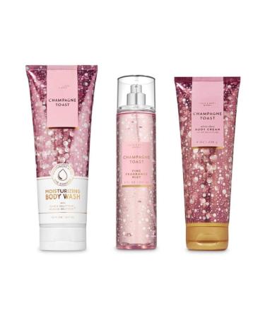 Bath and Body Works - Champagne Toast - 3 pc. Gift Set - Moisturizing Body Wash  Fine Fragrance Mist and Ultra Shea Body Cream - (2019 Edition)