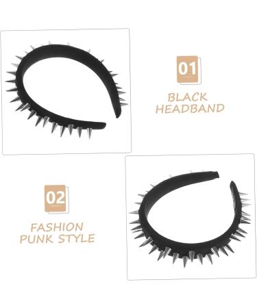 Gogogmee Studded Black Headband Headbands for Teen Embellished Headbands for Women Thin Headband No Slip Headband for Women Punk Rock Accessories Statement Headbands for Women - Buy Online on SooperMarket.com