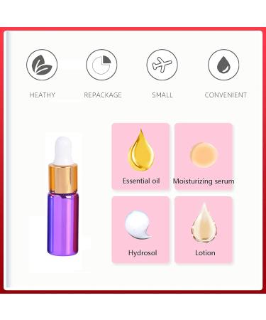 Tianzd 6-Pack 5ml Empty Chrome Purple Drip Bottles with Glass Pipette - Ideal for Perfume & Essential Oils - Buy Online on SooperMarket.com