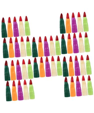 Beavorty 50 pcs fake finger cot Halloween Accessory cosplay finger nails scary witches nails fake zombie fingers scary fingers claw Vampire Costume nails prom props decorate plastic make up