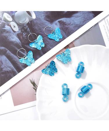 Braids Blue Butterfly Hair Jewelry for Women - Pack of 20 Spiral African Dreadlock Accessories - Buy Online on SooperMarket.com
