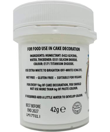 Sugarflair White Extra Maximum Concentrated Food Colouring Paste - 42g (Pack of 1) | Ideal for Sugar Pastes, Flowerpaste, Buttercream, Royal Icing - Buy Online on SooperMarket.com