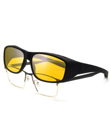 Cyxus Fit Over Blue Light Blocking Glasses Orange Computer Gaming Glasses Amber Anti-blue Blocker for Men Women Better Sleep A2 - Yellow Fitover Computer Bluelight Glasses Model A - Fitover Blue Light Blocking Glasses