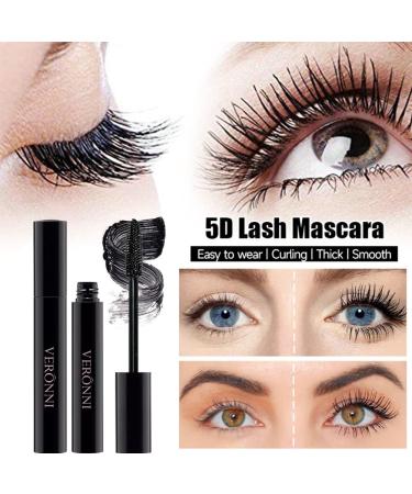 Waterproof Black Mascara 4D Silk Fiber Lash Mascara Mascara Volume and Length No Clumping Easy to Apply & Smudge-Proof Voluminous Mascara Long-Lasting Eye Makeup 0.24 Fl Oz(01 Black) - Buy Online on SooperMarket.com