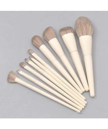 DFHBFG 10-Piece Wooden Handle Makeup Brush Set - Large Powder Eye Shadow Blush & High Gloss Brushes for Flawless Application | International Shipping Available - Buy Online on SooperMarket.com