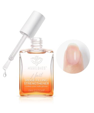 Modelones Nail Care 8 in one Ridge Filling Strengthener Treatment Nail Polish Strengthener for Damaged and Weak Nails Nail Hardener Extra Strong and Growth Smoothing Base Coat Clear Varnish 15ml