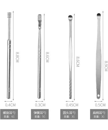 HEIMEABI Spring Earwax Cleaner Tool Set - 6-in-1 Ear Pick Kit for Ear Wax Removal - Reusable Mini Spatula - Yellow One Size - Buy Online on SooperMarket.com