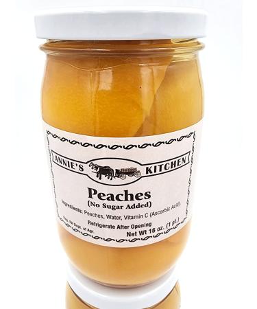 Annie's Amish Kitchen Pickled Peaches - No Sugar Added, All-Natural, Handmade - 2 Pack, 16oz Jars - Buy Online on SooperMarket.com