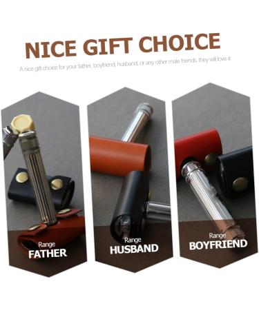 Angoily 6-Pack Razor Parts & Leather Storage Case for Old-Fashioned Shaving | International Shipping - Buy Online on SooperMarket.com