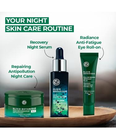 Yves Rocher Elixir Botanique Recovery Night Serum - Revitalize & Strengthen Skin | 1.01 Fl Oz - International Shipping Available - Buy Online on SooperMarket.com
