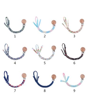 Tian-K Handmade Beech Wood Pacifier Chain Clip - Eco-Friendly Cotton Woven Baby Dummy Leash - Buy Online on SooperMarket.com