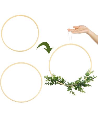 Sntieecr 12 Pack Bamboo Floral Hoop Rings for DIY Wedding Decor - 10 & 12 Inch Sizes - Ideal for Dream Catchers and Wall Hanging Crafts - Buy Online on SooperMarket.com