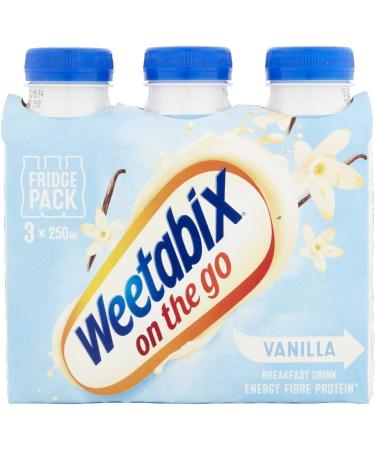 Weetabix On the Go Breakfast Drink Vanilla 3 x 250ml - Natural Vanilla Flavor - Pack of 1 - Buy Online on SooperMarket.com