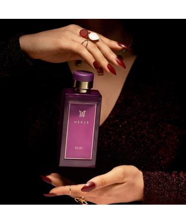 Merve Ruby Premium Long Lasting Fragrance Luxury Scent For Women | Gourmand Woody Amber - Buy Online on SooperMarket.com