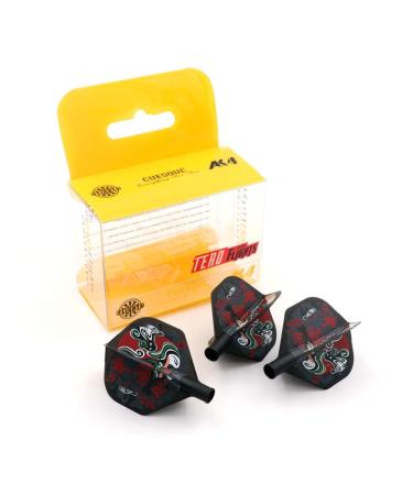 CUESOUL ROST AK4 Standard Integrated Dart Flights Shape,Peking Opera Design,Set of 3 pcs Black