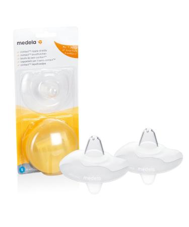 Medela Contact Nipple Shields - BPA-Free Soft Silicone 16mm Small - Includes 2 Shields & Case for Nursing Comfort - Buy Online on SooperMarket.com