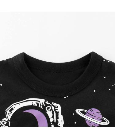 Kids Black Galaxy Spaceman Print Long Sleeve T-Shirt for Toddler Boys & Girls 4-5T - Buy Online on SooperMarket.com