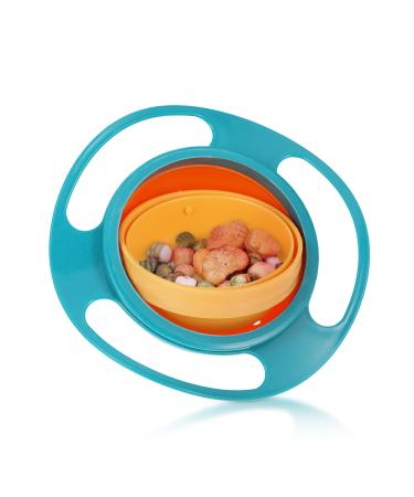 ueslwser 360 Degrees Gyro Bowl Unspillable Snack Toddler Bowl Universal Anti Spill Bowl Magic Bowl for Babies Kids Dark Green