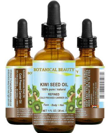 KIWI SEED OIL. 100% Pure Natural Undiluted Virgin Cold Pressed Carrier Oil. 1 Fl.oz.- 30 ml for Face, Skin, Body, Hair, Nail Care. by Botanical Beauty