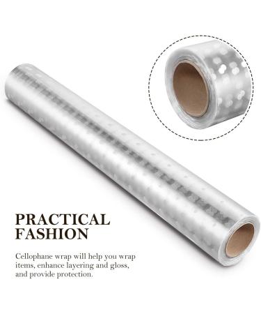 STOBOK Cellophane Wrap Roll - 32 x 100' White Dot Florist Paper for Flowers | 3 Mil Thick Gift Wrapping Film - Buy Online on SooperMarket.com