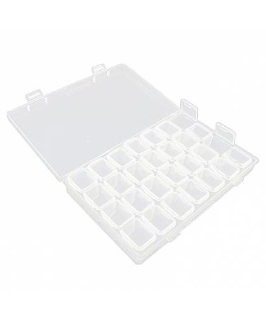 JANEMO 28 Girds Bead Storage Container  Portable for Diamond Painting Accessories(Small Grid)