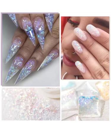 Opal Flakes Nail Sequins - Purple Holographic Glitter - DIY Nail Art Decoration Kit - Buy Online on SooperMarket.com