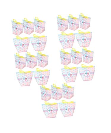 HOMSFOU 60 Pcs Blue Goodie Bags Popcorn Gift Kids Goodie Bags Gift Wrapping Bags Aunt and Uncle Pregnancy Announcement Boy Gift Bag Shower Favors Bag Boy Girl Pack Paper